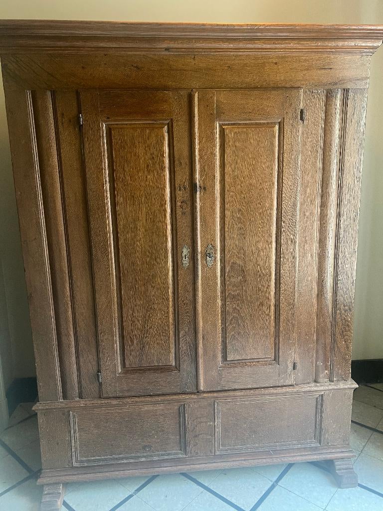 eiken kast, Huis en Inrichting, Kasten | Kleerkasten, Ophalen, Gebruikt, 100 tot 150 cm, Chaine massif