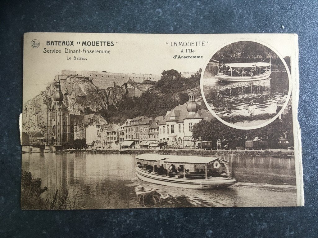 postkaart Dinant - Bateaux Mouettes - Ile d'Anseremme, Ophalen of Verzenden, Namen