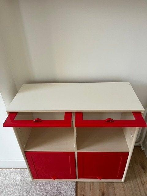Vintage IKEA KÄMPE Kast – Space Age / Pop Art Rood (Retro), 3 of 4 laden, Minder dan 100 cm, 25 tot 50 cm, Ophalen