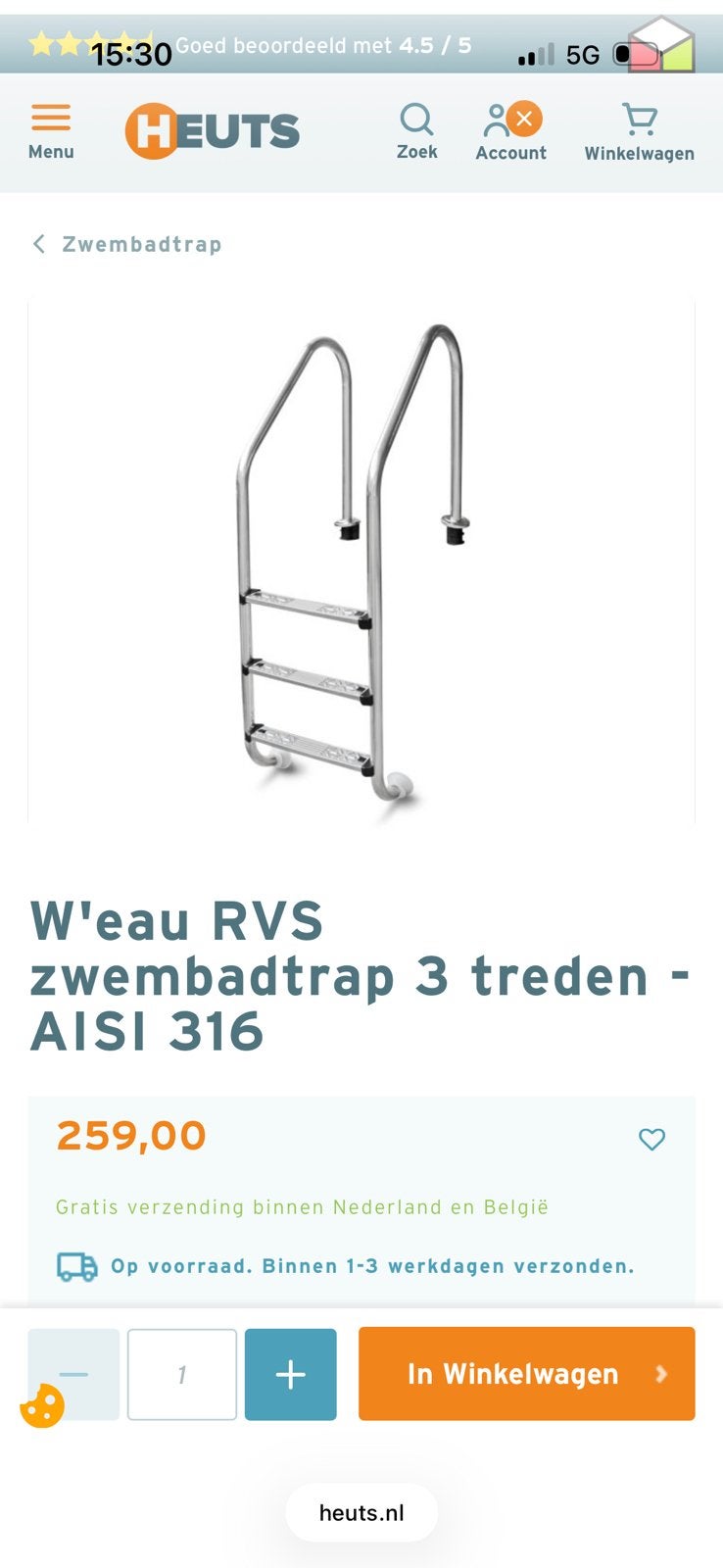 Zwembadtrap, Ophalen