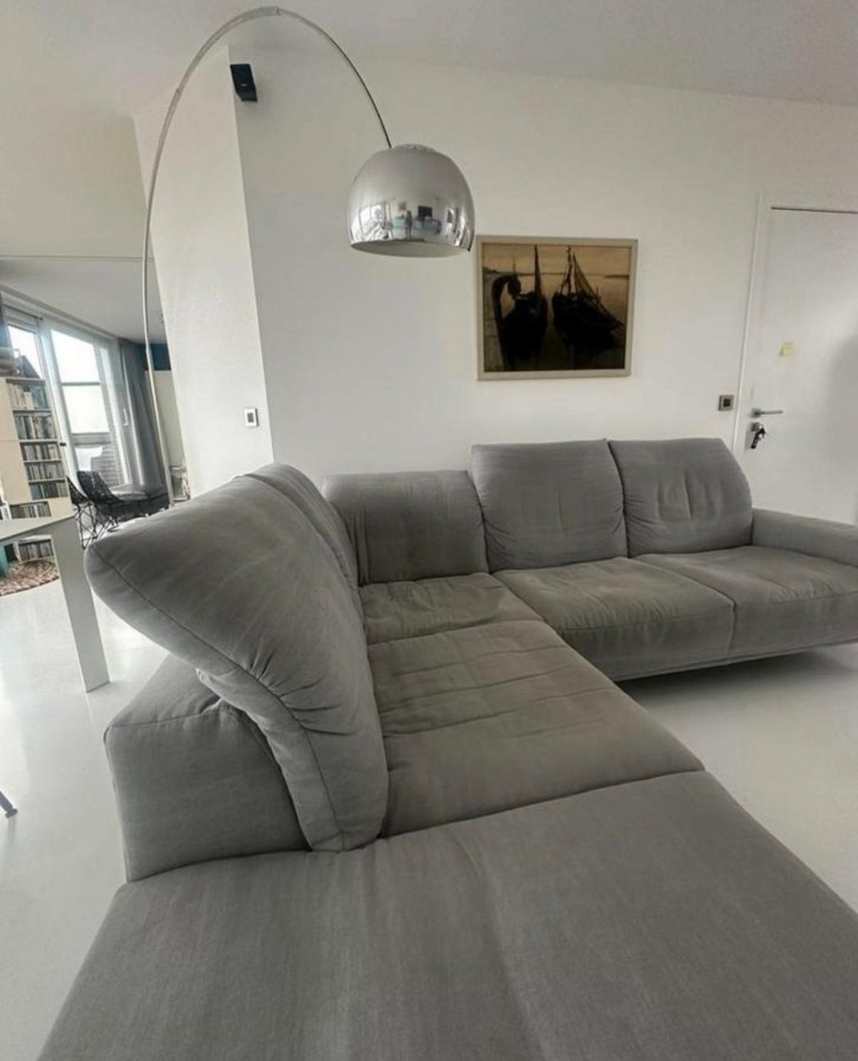 Fauteuil d'angle en tissu gris fabriqué en Allemagne, 75 à 100 cm, Banc d'angle, Enlèvement, Utilisé