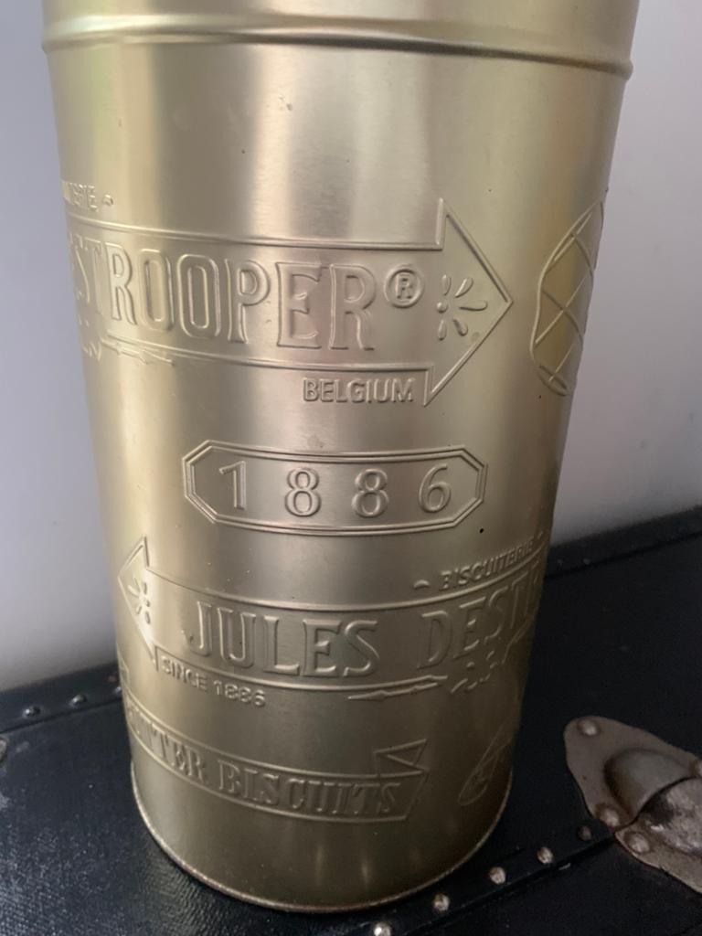 Boîte en métal Jules Destrooper 1886, vintage belge grand, Enlèvement ou Envoi, Utilisé