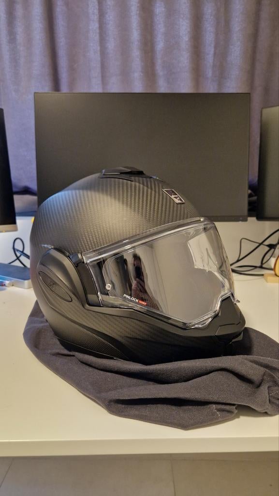 SCORPION EXO-Tech Evo Carbon Solid Mat Zwart XXL, Ophalen of Verzenden, XXL, Systeemhelm