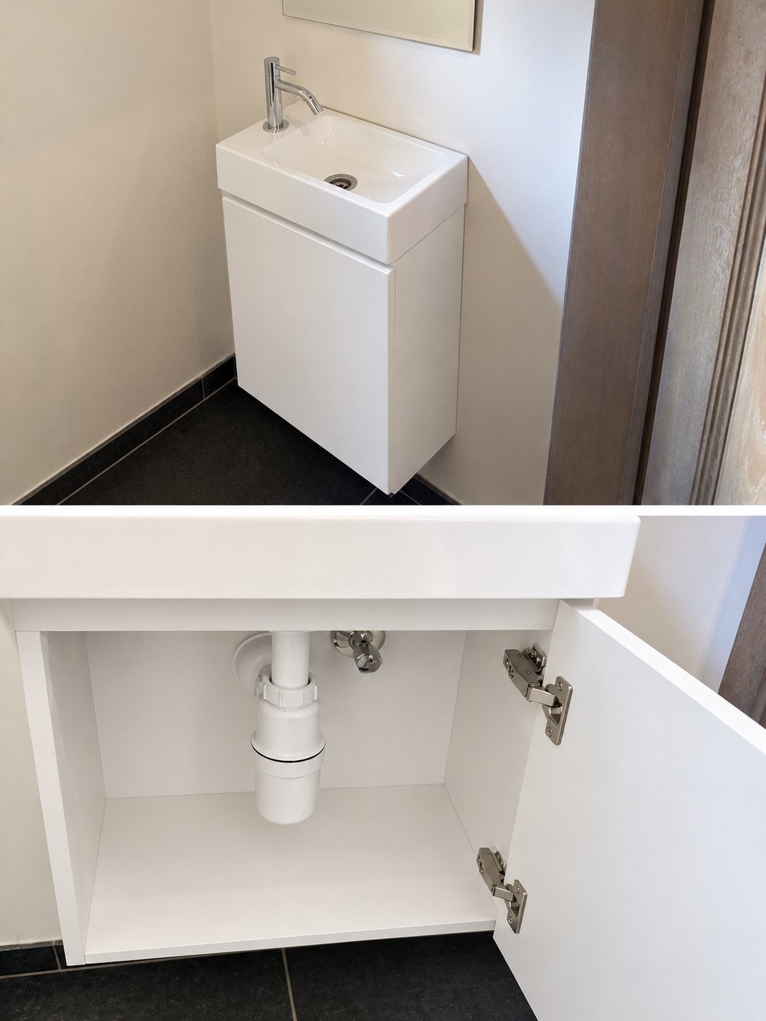 2 X Toiletkastje wit + lavabo + spiegel, Huis en Inrichting, Ophalen, Nieuw