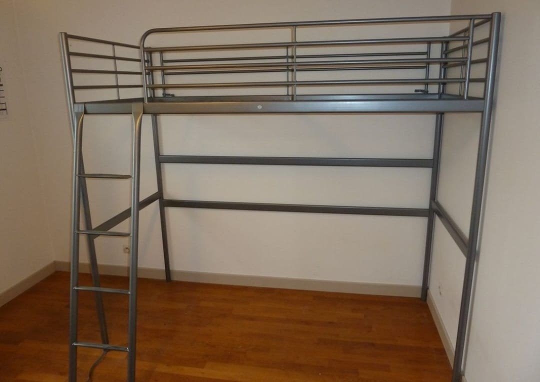 Hoogslaper 90x200cm zwart metaal, Ophalen, Hoogslaper