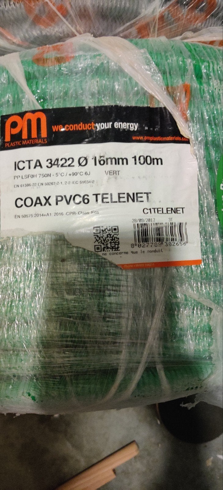 Coax PVC 6 Telenet kabel 16mm, Ophalen