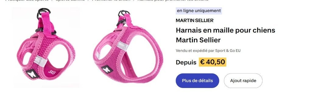 Harnais pour petit chien ( neuf ) 2XS, Enlèvement, Neuf