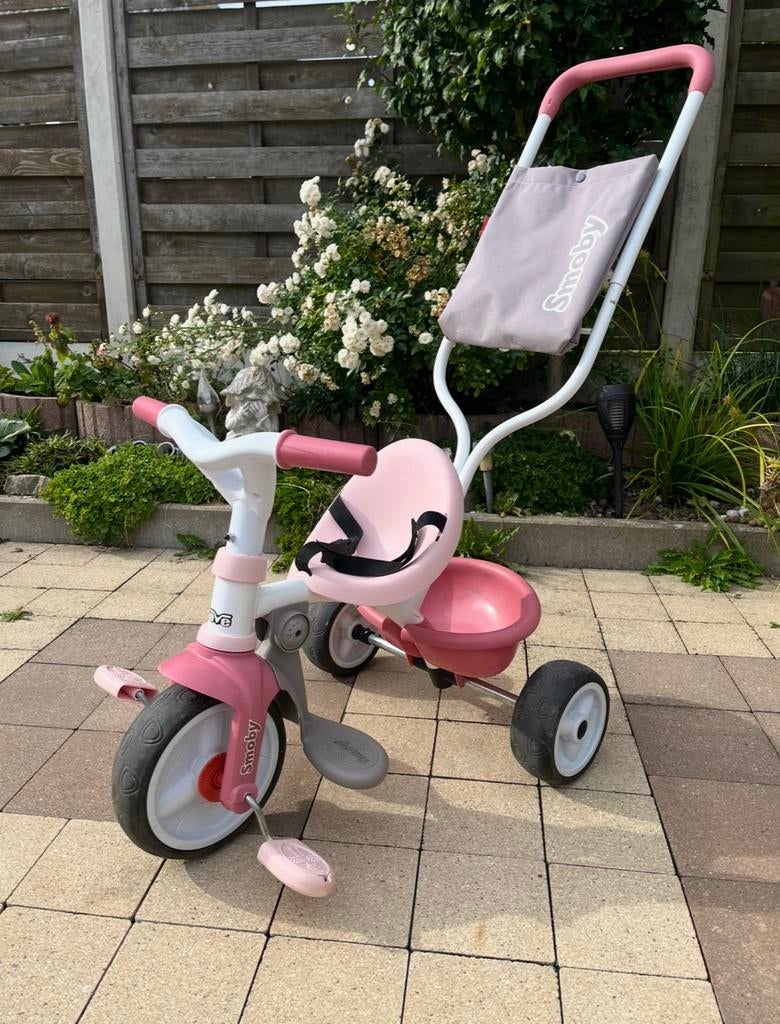 Smoby driewieler, Fietsen en Brommers, Fietsen | Driewielers, Ophalen, Gebruikt, Duwstang