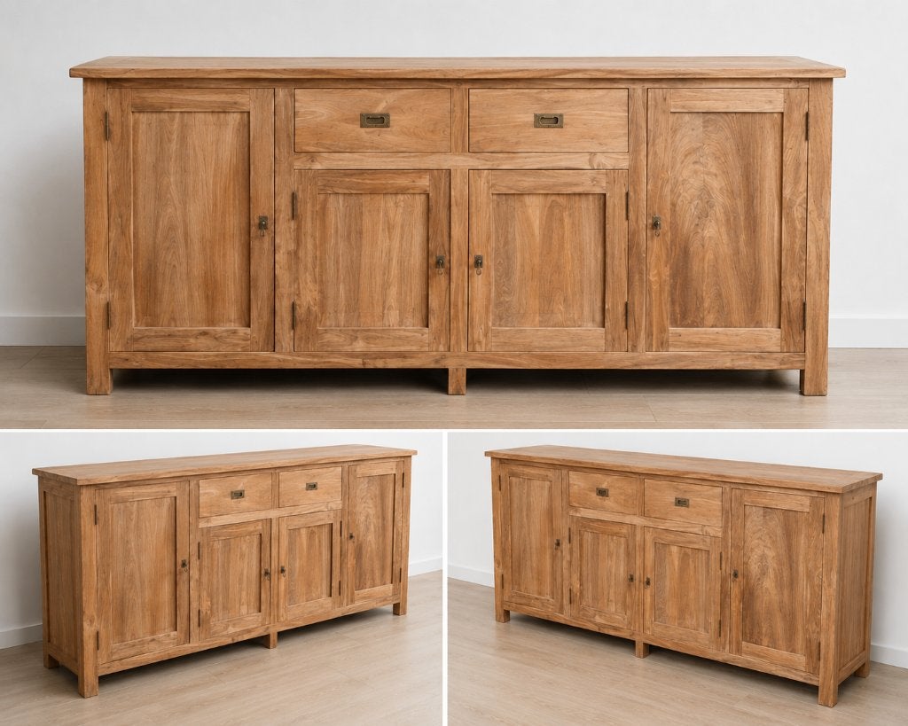 Meuble teck, Maison & Meubles, Teck, Avec tiroir(s), 25 à 50 cm, 200 cm ou plus