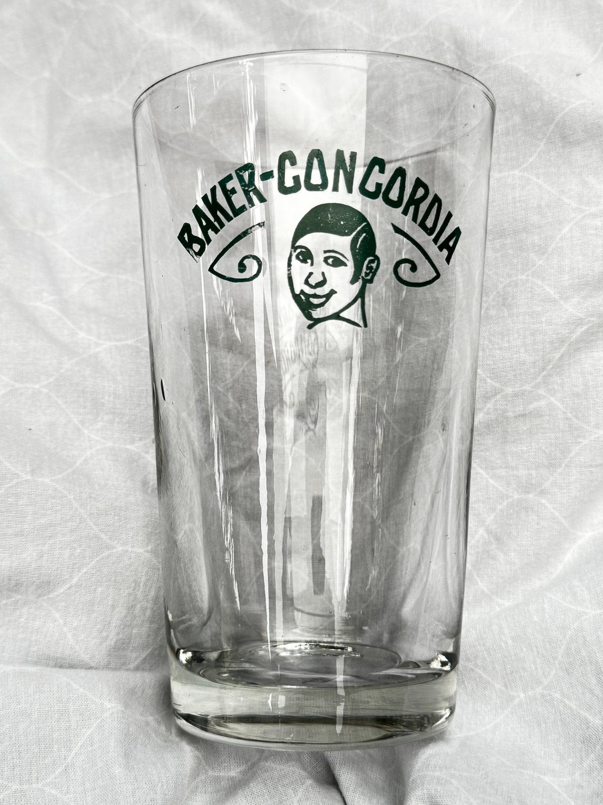 Antiek oud bierglas Baker Concordia Brouwerij Geraardsbergen, Enlèvement, Comme neuf