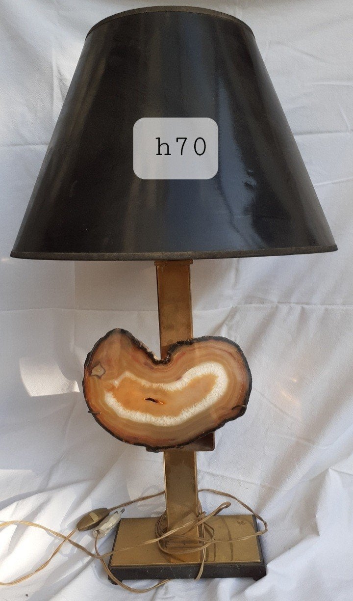 Willy Daro lamp + Hollywood Regency agaat, Antiek en Kunst, Ophalen