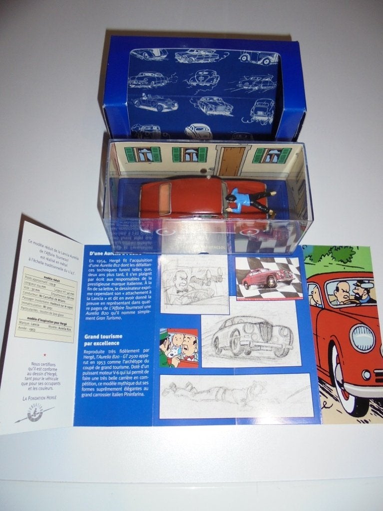 Kuifje auto 26 t.e.m 30 Atlas blauwe dozen met certificaat, Verzamelen, Ophalen of Verzenden, Kuifje, Zo goed als nieuw, Overige typen