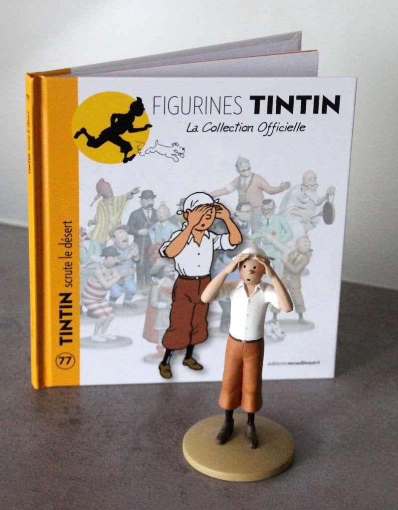 Moulinsart figurine n 77 Tintin Hergé Kuifje in woestijn, Envoi, Tintin, Comme neuf, Statue ou Figurine