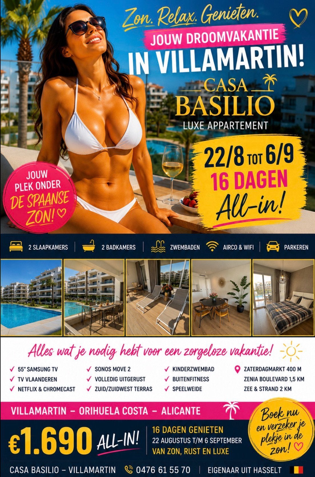Annulation de dernière minute à cause d'une annulation! ️️, Propriétaire, Piscine, Appartement