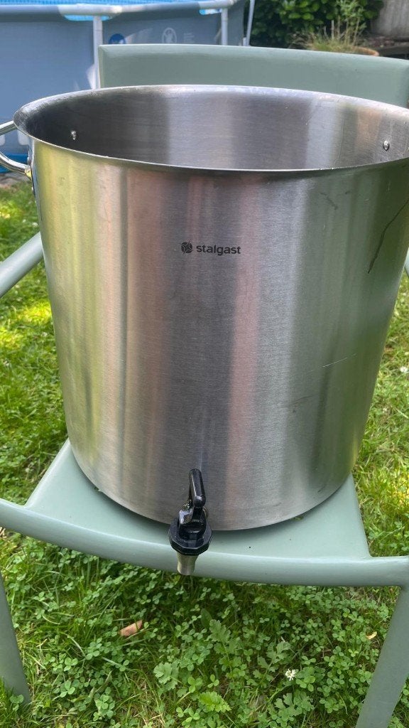 RVS kookketel 50L met aftapkraan, Inox, Zo goed als nieuw, Keramische plaat, Ophalen