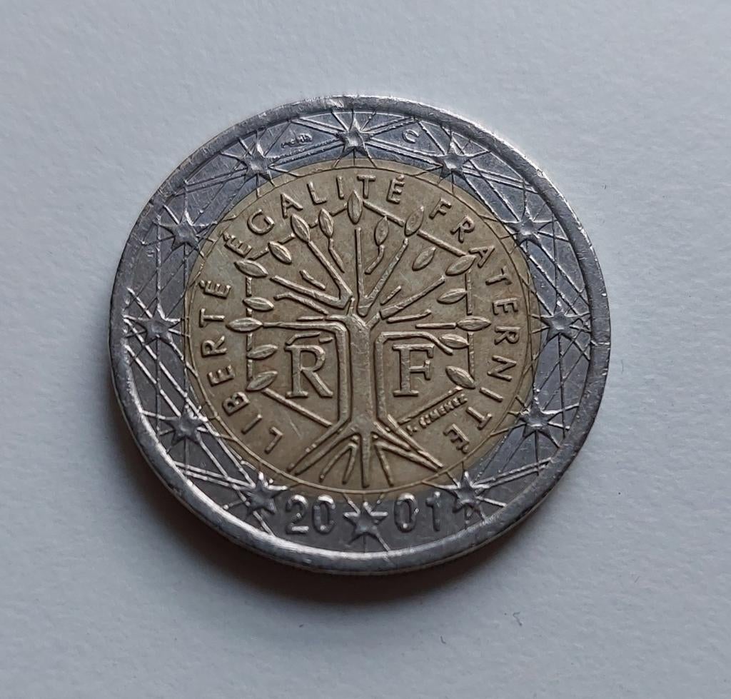 2 euro Frankrijk 2001 Liberte Egalite Fraternite 🇨🇵, Ophalen of Verzenden, Frankrijk, 2 euro, Losse munt