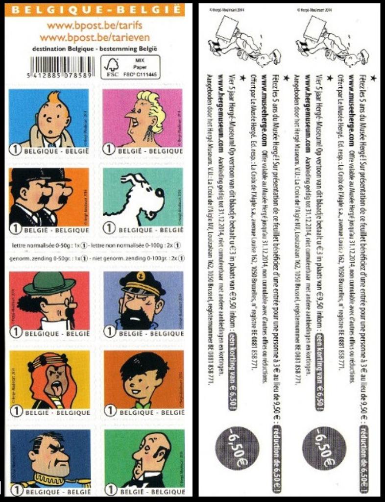 B146 Postzegelboekje Kuifje en zijn vrienden (BD - Hergé), Postzegels en Munten, Postzegels | Europa | België, Frankeerzegel, Met plakker