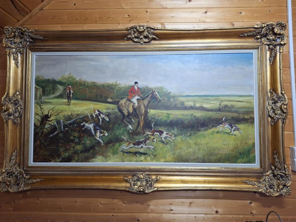 Tableau 1m47 de long et 87  de hauteur avec encadrement, Antiquités & Art, Enlèvement