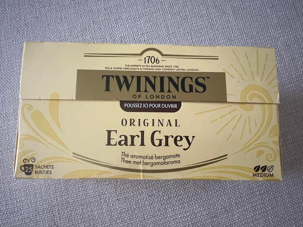 25 sachets de thé Twinings earl grey, Hobby en Vrije tijd, Theezakjes