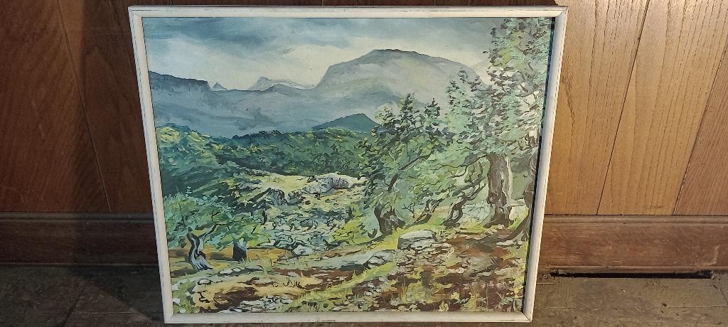Schilderij op doek gesigneerd Maurice Vienne, 56x47, n611, Antiek en Kunst, Kunst | Schilderijen | Klassiek, Ophalen of Verzenden