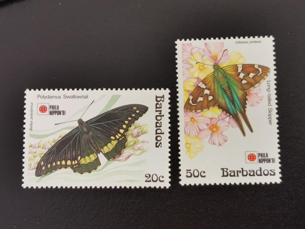 Barbados 1991 - insecten - vlinders, Ophalen of Verzenden, Gestempeld, Midden-Amerika