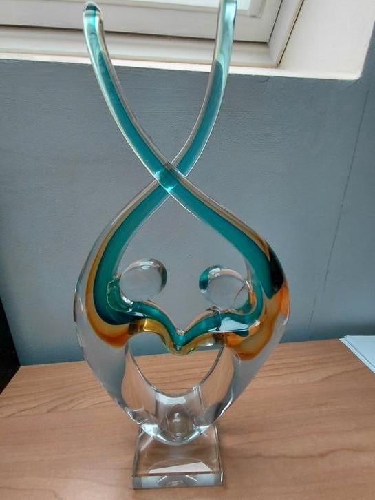verliefd koppel in glas prachtige kleuren, Ophalen of Verzenden, Nieuw