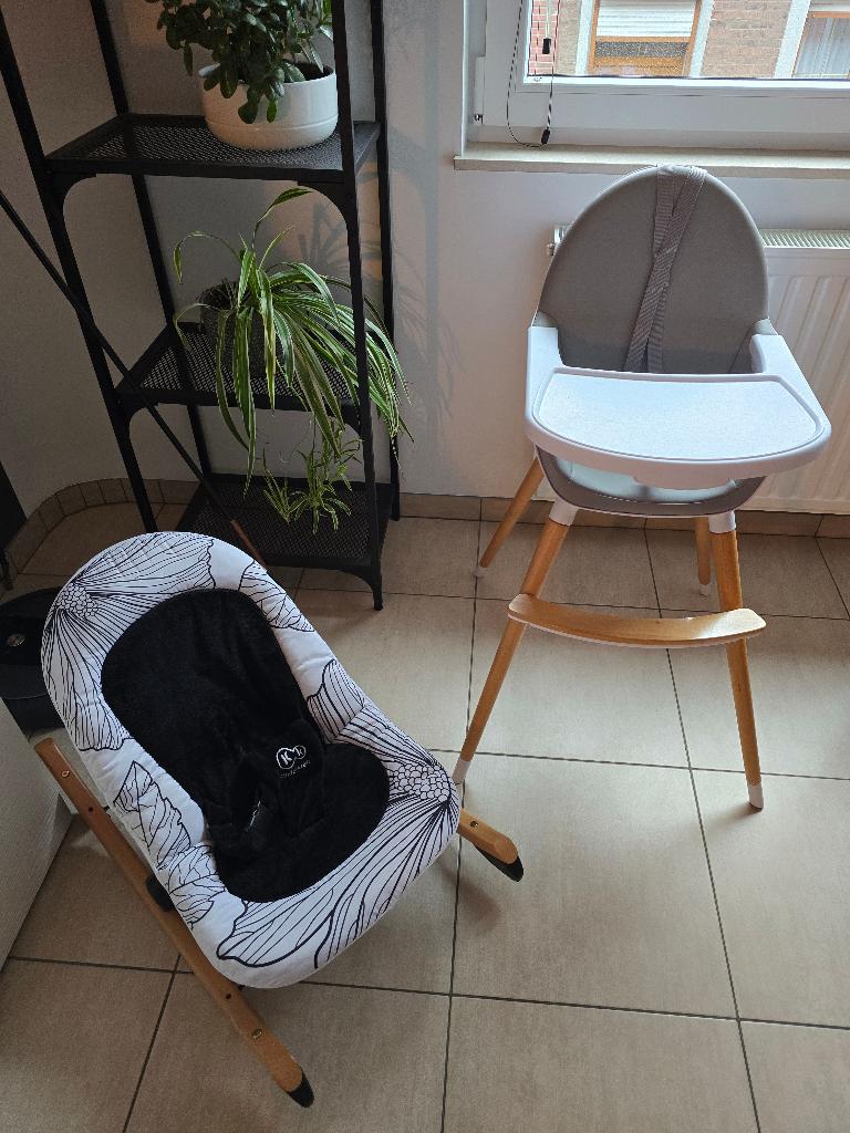 Kinderkraft : Chaise Haute + Transat / Balancelle, Enlèvement, Utilisé, Chaise évolutive, Ceinture(s)