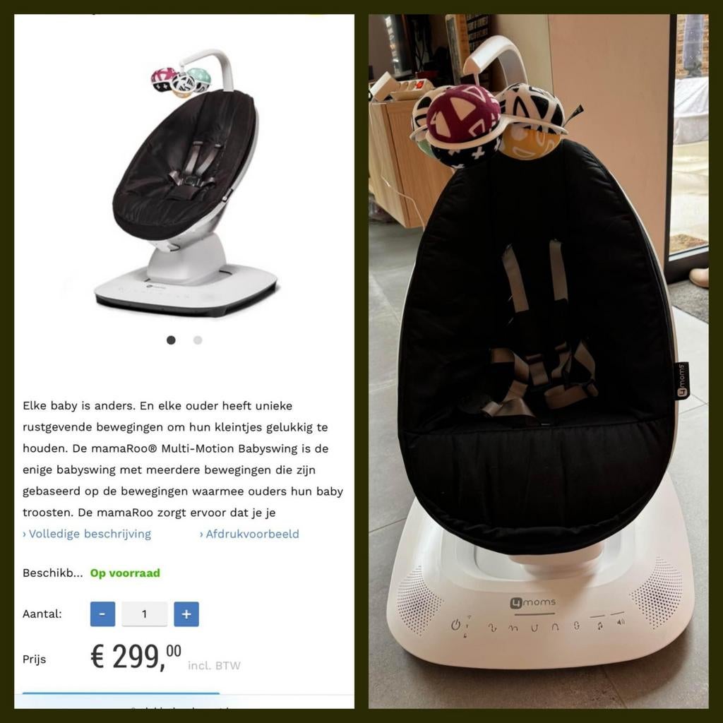4moms mamaroo 5.0 relax - classic black, Enlèvement, Siège de balançoire