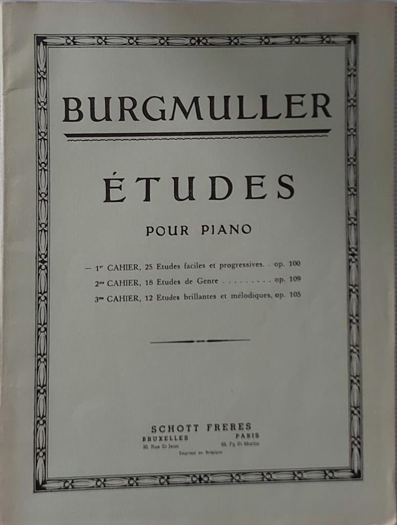 Partituur piano jaren '50, Burgmuller - études pour piano., Ophalen of Verzenden, Zo goed als nieuw, Les of Cursus, Piano