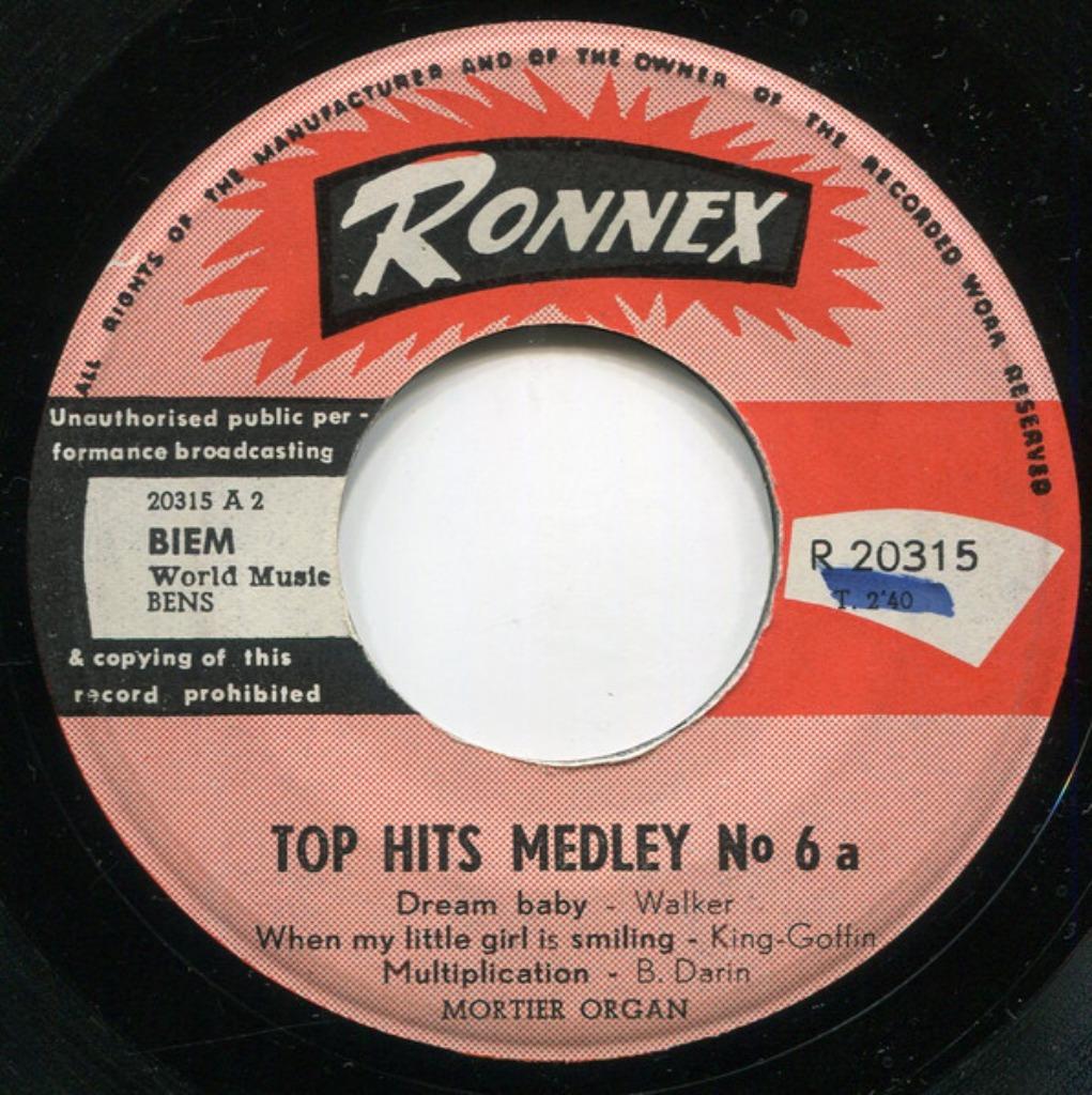 Gevraagd mortier top hit medley no 6 Ronnex R 20315  15 euro, Gebruikt, Overige genres, 7 inch, Single