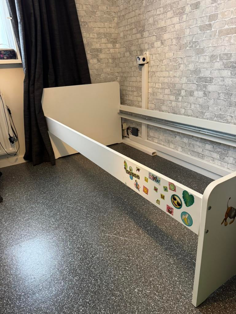 Ikea SLAKT Eenpersoonsbed Wit Stickers, Ophalen, Zo goed als nieuw