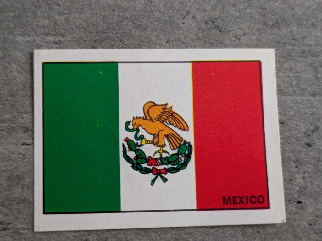 PANINI WK 1970 DRAPEAU DU MEXIQUE ORIGINAL FOOTBALL, Envoi, Autocollant