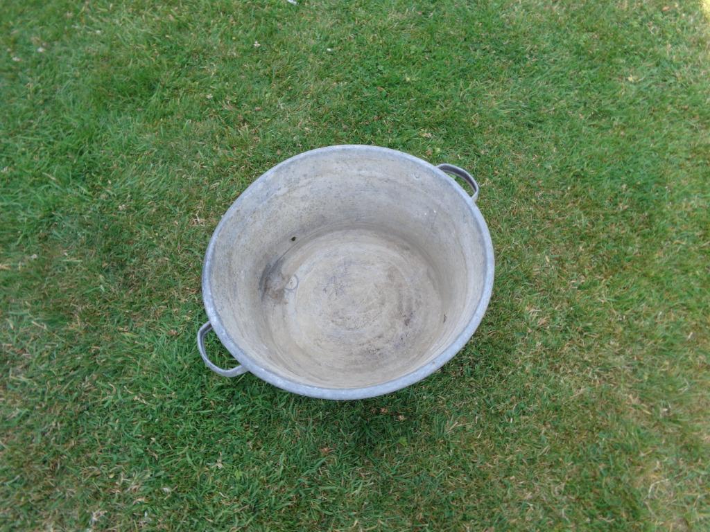 bassine - marmite en galvanisé - forme ronde - ancienne, Moins de 30 cm, Rond, Enlèvement, Utilisé