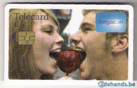 Gebruikte telecard België 5€ pomme d'amour