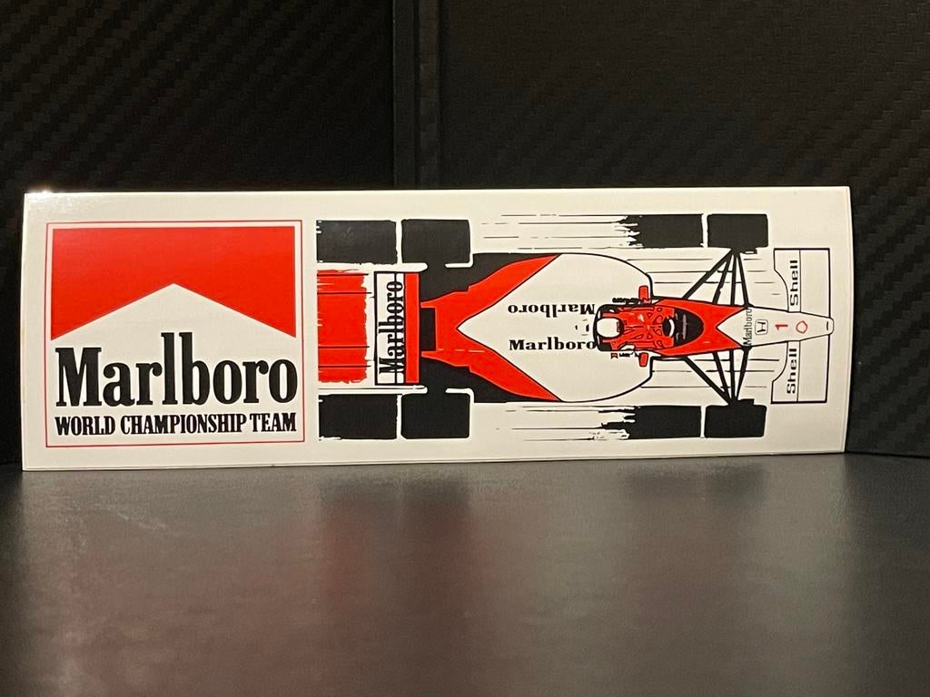 Sticker Wereldkampioenschap Marlboro 18x6 cm, Verzamelen, Ophalen of Verzenden, Zo goed als nieuw