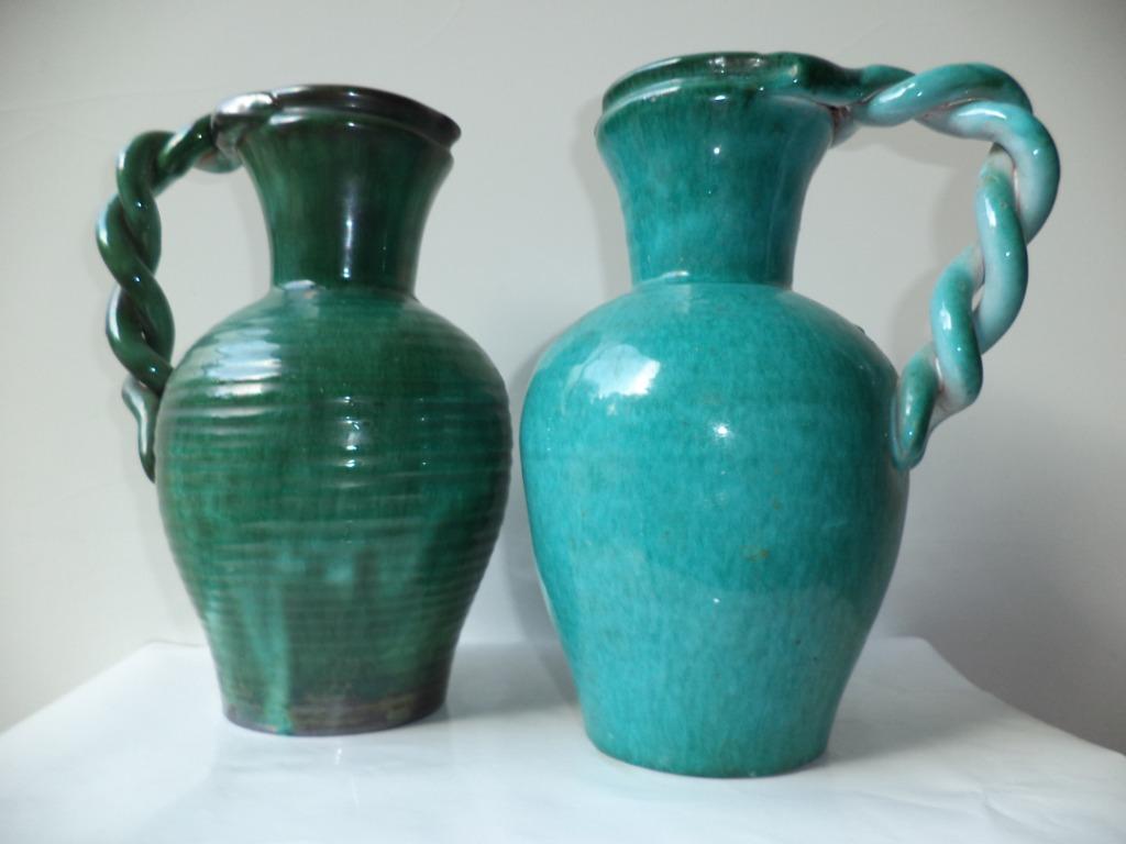 VTG 2x kruik Alexandre de Wemmel handwerk design keramiek, Ophalen