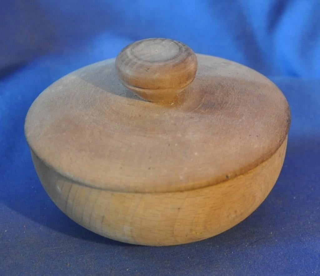 boite ronde en bois naturel, Antiquités & Art, Enlèvement ou Envoi