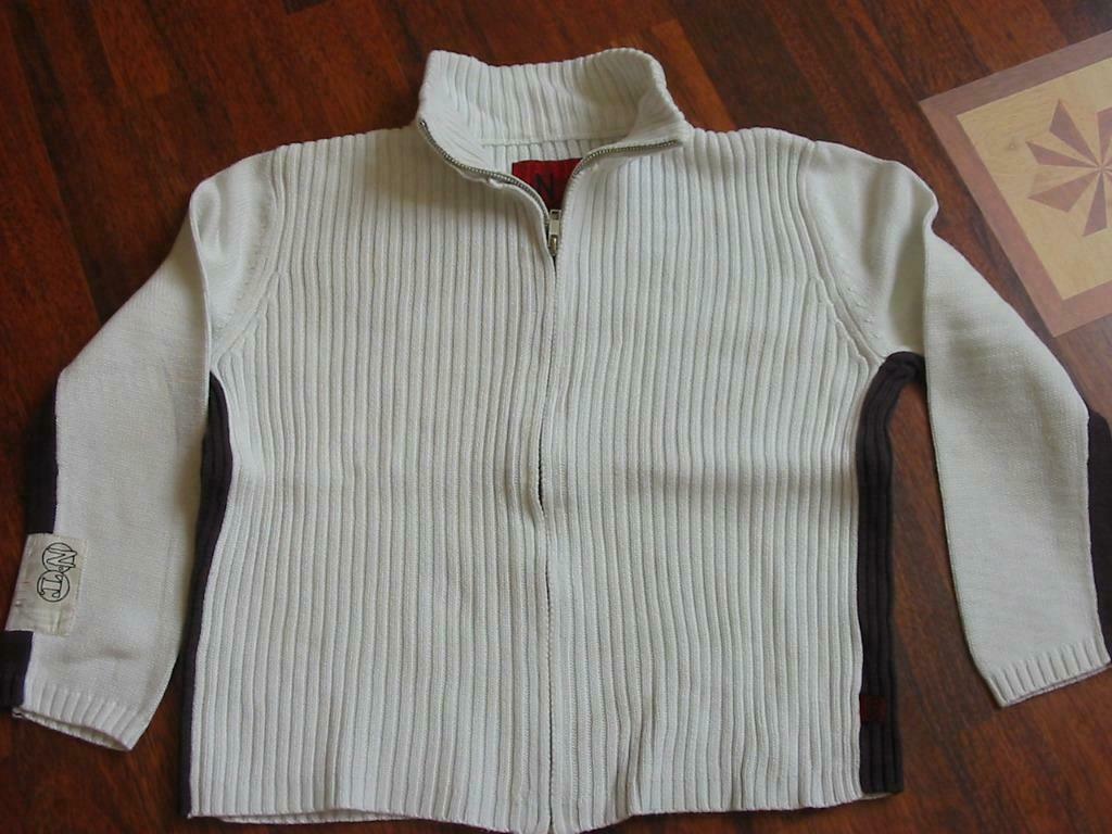 Wit/blauw katoenen gilet Tia Tia 8j (perf staat), Ophalen of Verzenden, Zo goed als nieuw
