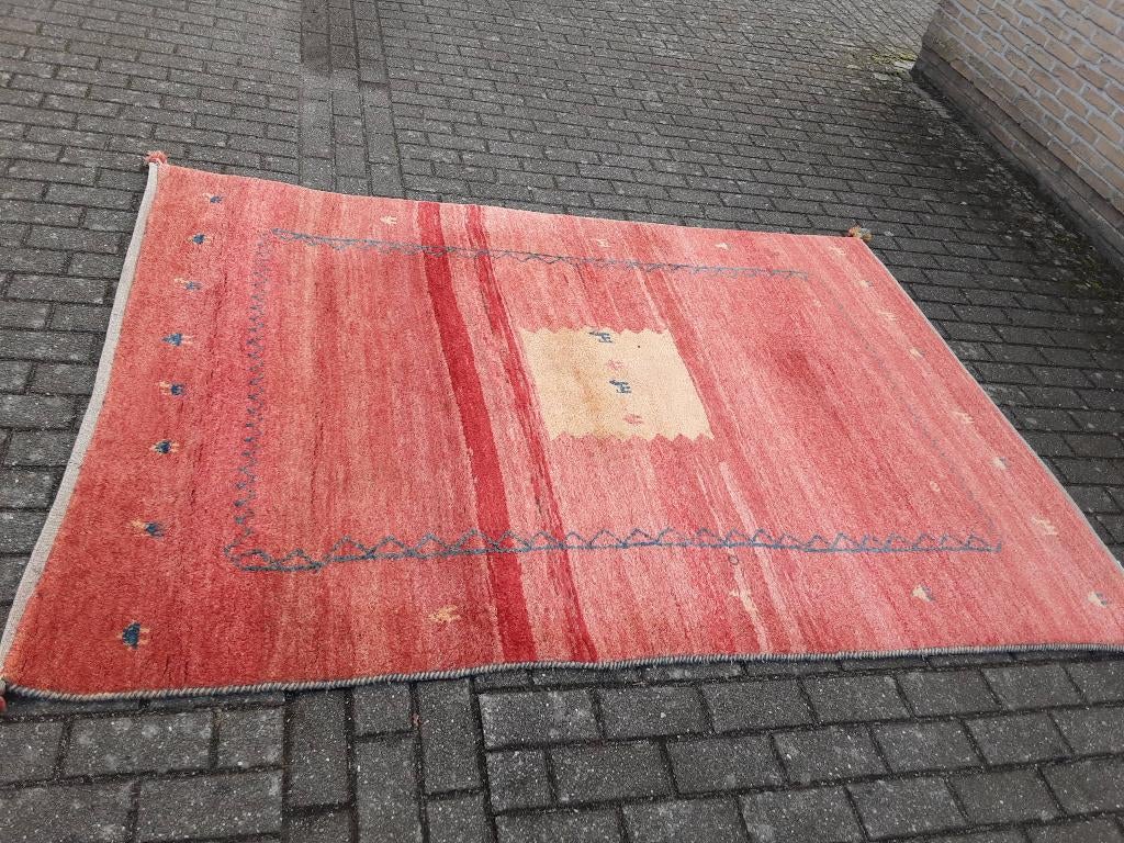 Tapis noué à la main, Maison & Meubles, Ameublement | Tapis & Moquettes, Enlèvement, Comme neuf, Rouge