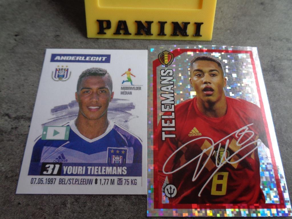 PANINI STICKER KAARTEN  YOURI TIELEMANS  2X, Verzamelen, Ophalen of Verzenden