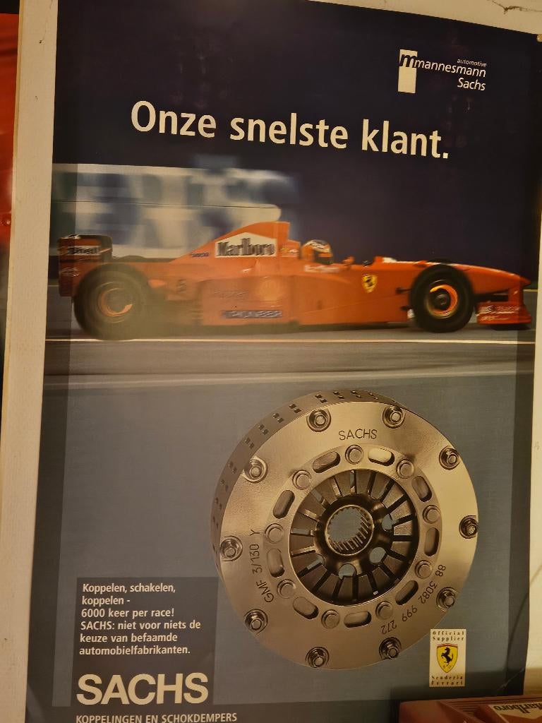 Poster ferrari f1 Sachs, Verzamelen, Posters, Ophalen of Verzenden, Sport, A1 t/m A3, Rechthoekig Staand