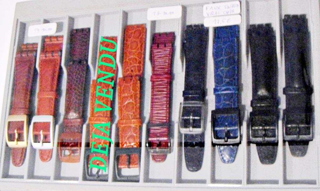 Bracelet cuir véritable épais 17 ou 19 mm pour montre Swatch, Enlèvement ou Envoi, Neuf, Autres couleurs, Cuir