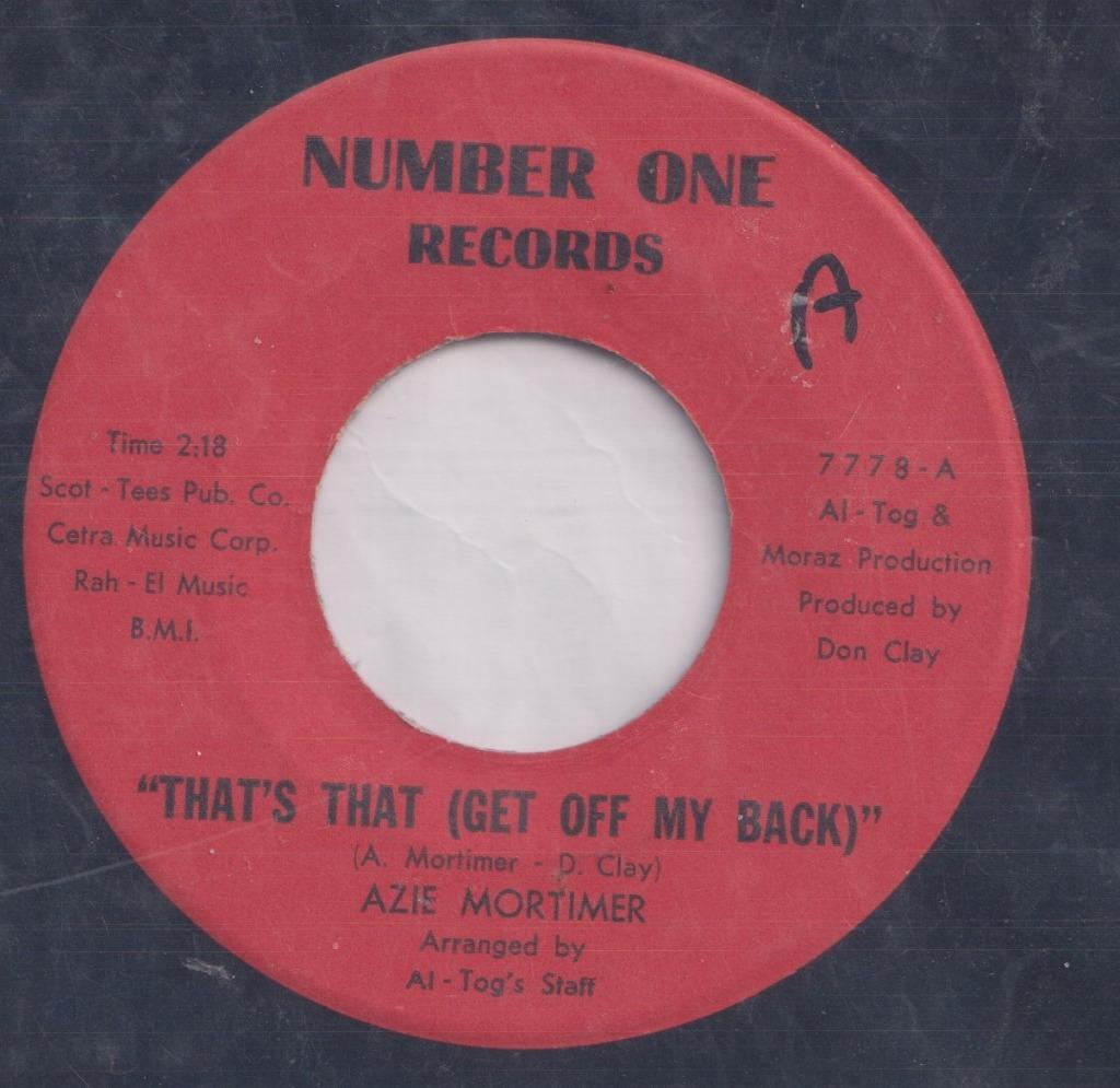 Azie Mortimer – That’s that / Eternally – Single, Cd's en Dvd's, Vinyl Singles, Gebruikt, Single, Pop, 7 inch, Ophalen of Verzenden