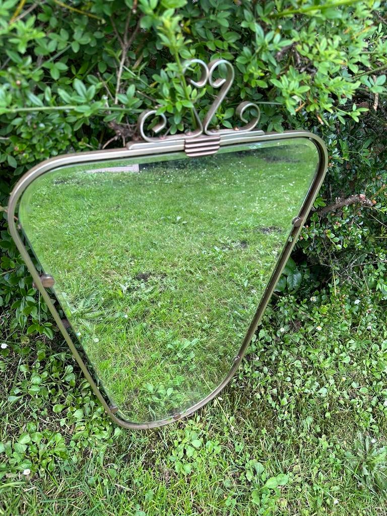 Art deco spiegel vintage asymmetrische driehoekig, Ophalen of Verzenden