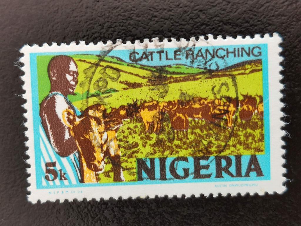 Nigéria 1973 - bovins, Enlèvement ou Envoi, Nigeria, Affranchi