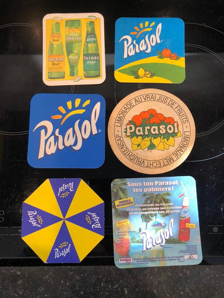 PARASOL limonade viltjes lot van 6, Enlèvement ou Envoi, Utilisé, Autres types