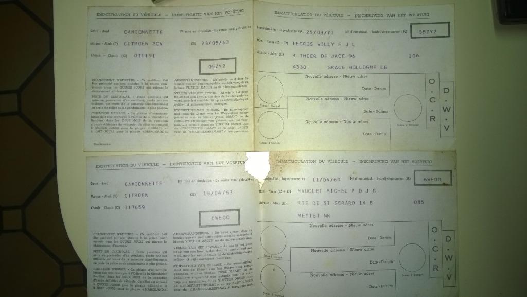 AZU 60 et 63 CG Belges, Enlèvement ou Envoi, Utilisé, Citroën