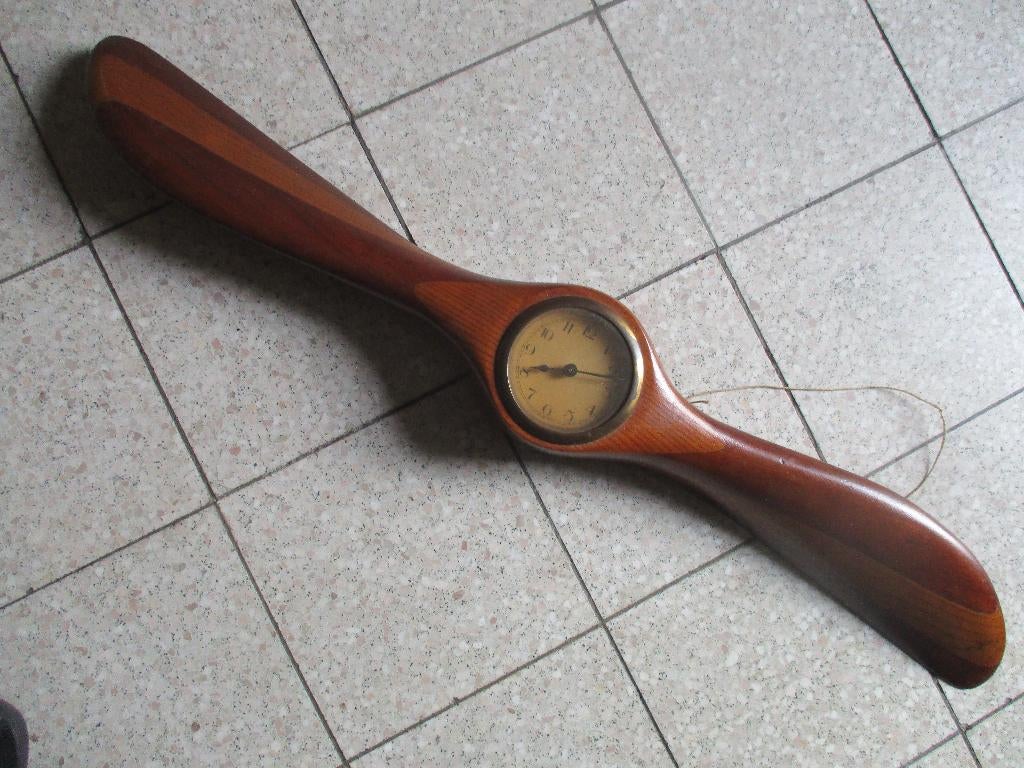 Houten propeller  klok ( 1920 - 1930 ), Verzamelen, Ophalen of Verzenden, Luchtmacht, Overige typen