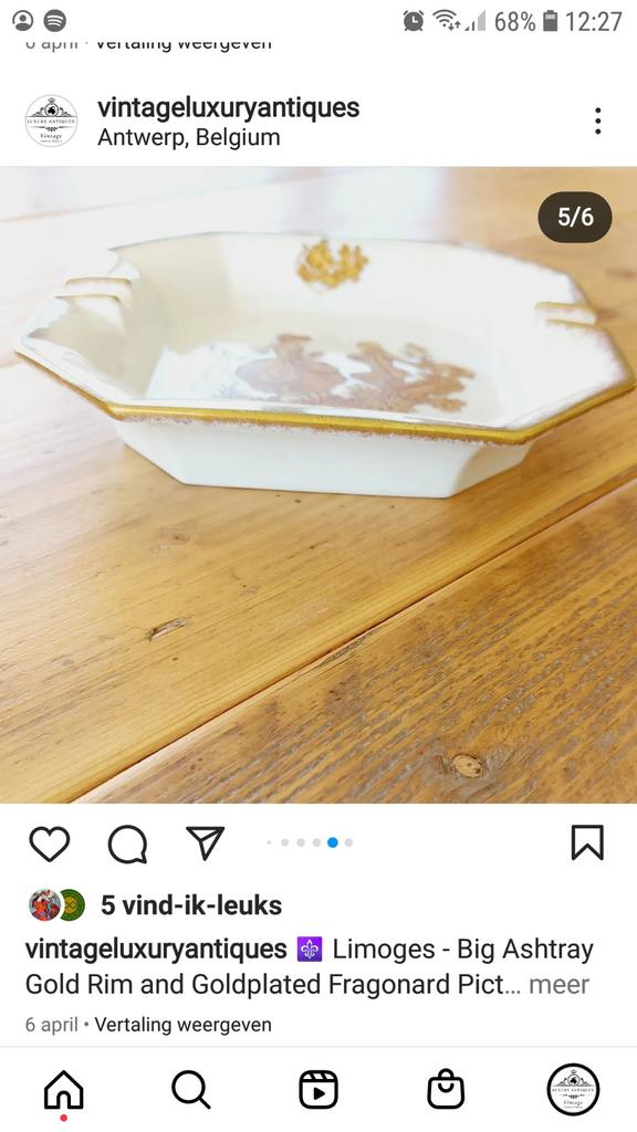 Limoges grote asbak schaal, Antiek en Kunst, Ophalen of Verzenden
