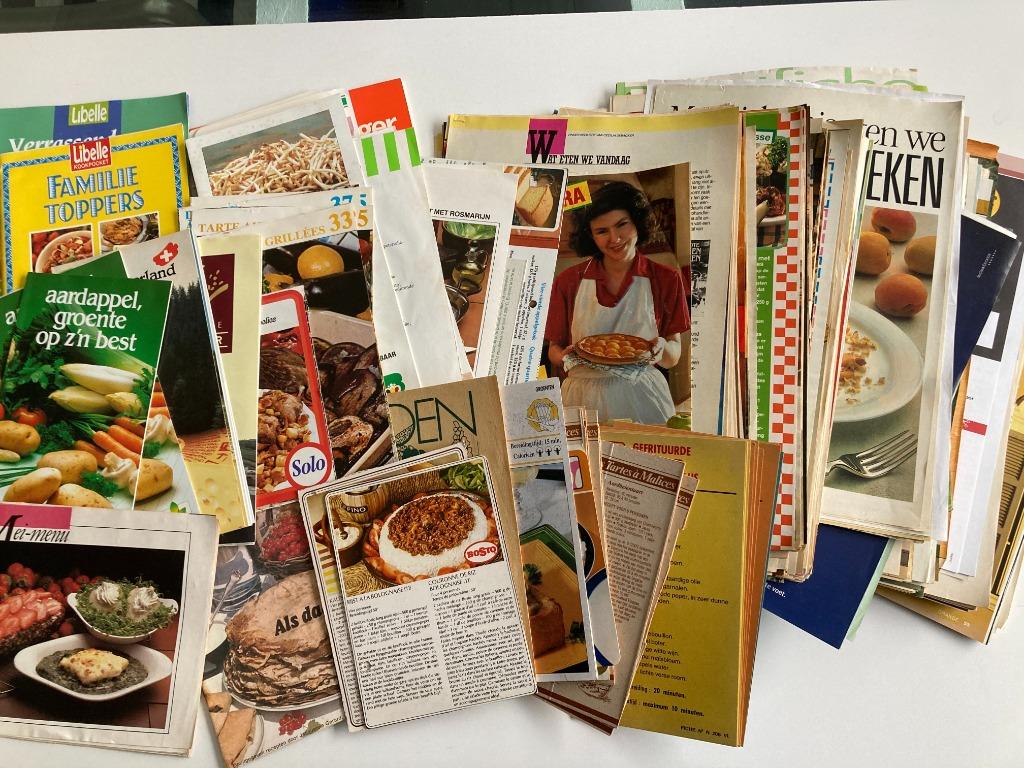 Groot pakket keukenrecepten ( brochures, flyers, fiches,, Gelezen, Gezond koken, Europa, Tapas, Hapjes en Dim Sum